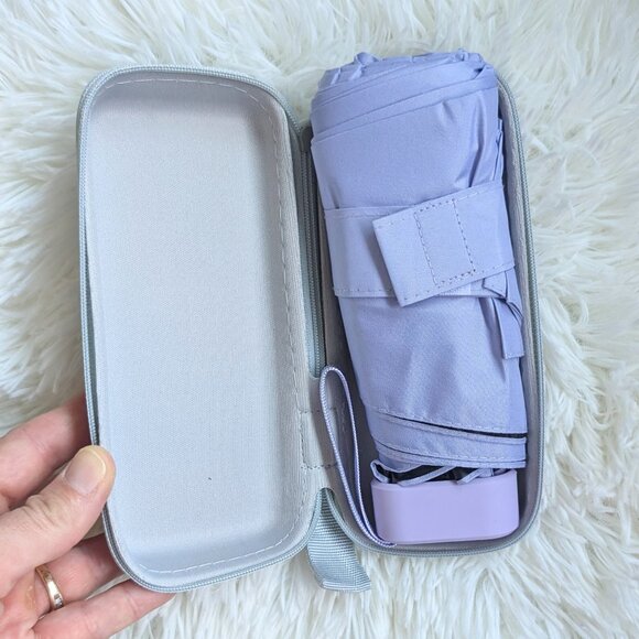 Lavender Mini Umbrella in Travel Case - Picture 3 of 8